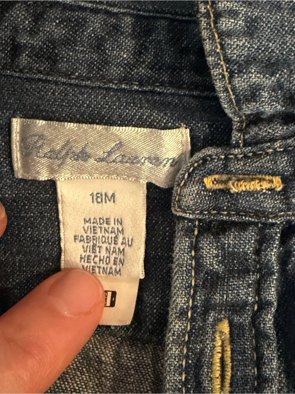 EUC Ralph Lauren Girls' Denim Shirt Dress with Bloomer - Blue (18 months)